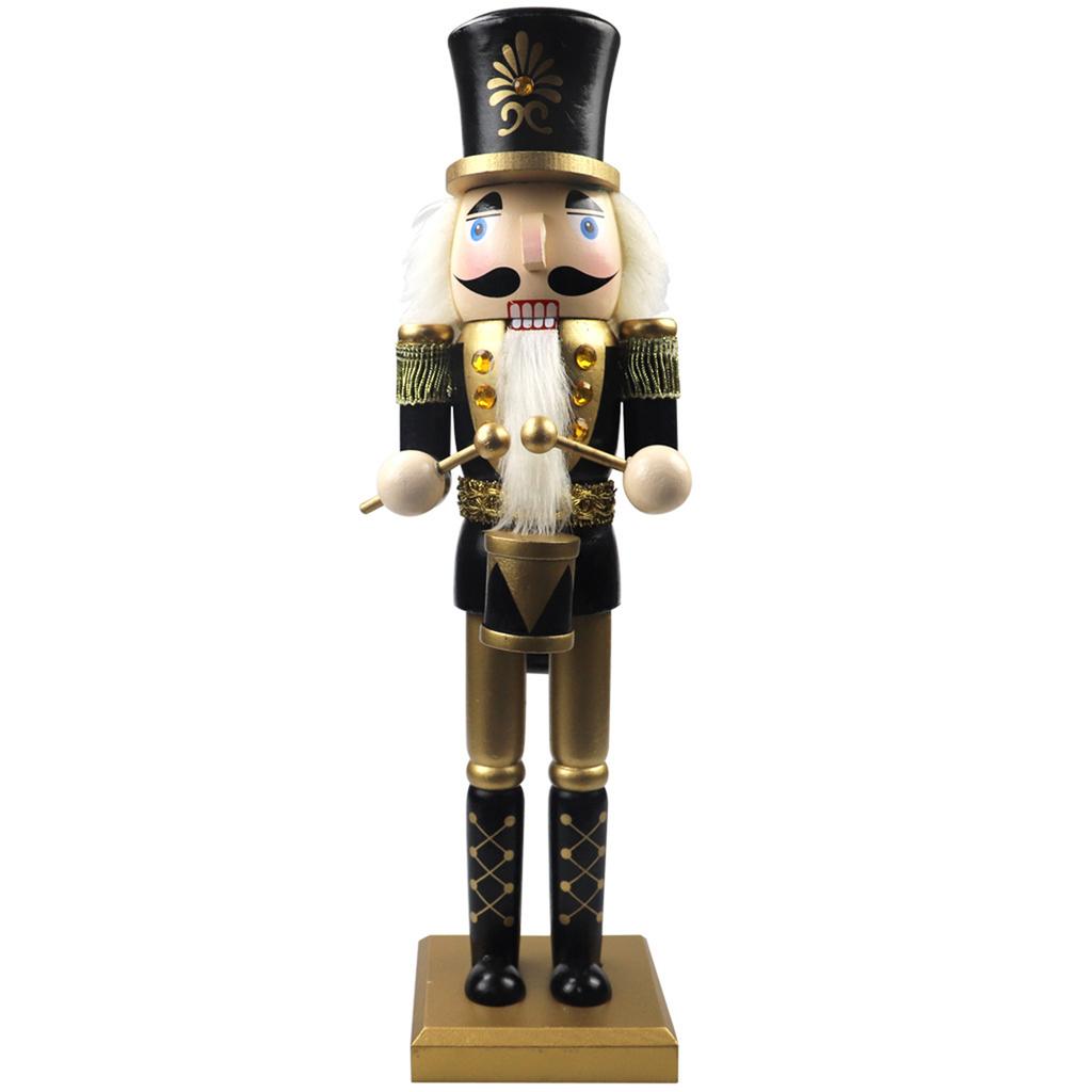 Stylish  Wooden Nutcracker Figure Ornament Lovely  Cartoon Chirstmas Soldier Decor Ornaments for Home Bedroom Living Room  Ofiic