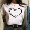 New Love Heart Dragonfly Print Women T-Shirt Fashion Casual Short Sleeves Ladies O-Collar T Shirts Streetwear Graphic Print Tops