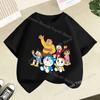 Doraemons Series Boys Girls Short Sleeve Top Summer Hot Cartoon T-shirt Cute Kids Base Clothes O-neck Funny Birthday Gift