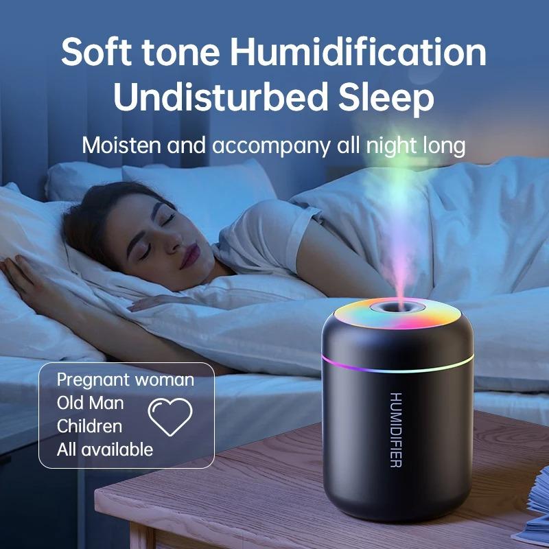 Mini Humidificateur d'Air 180ML USB Aromathérapie Diffuseur d'Arômes Électrique avec Lumières Colorées Purificateur d'Huiles Essentielles Créateur de Brume Lumières Pour Voiture Maison Chambre