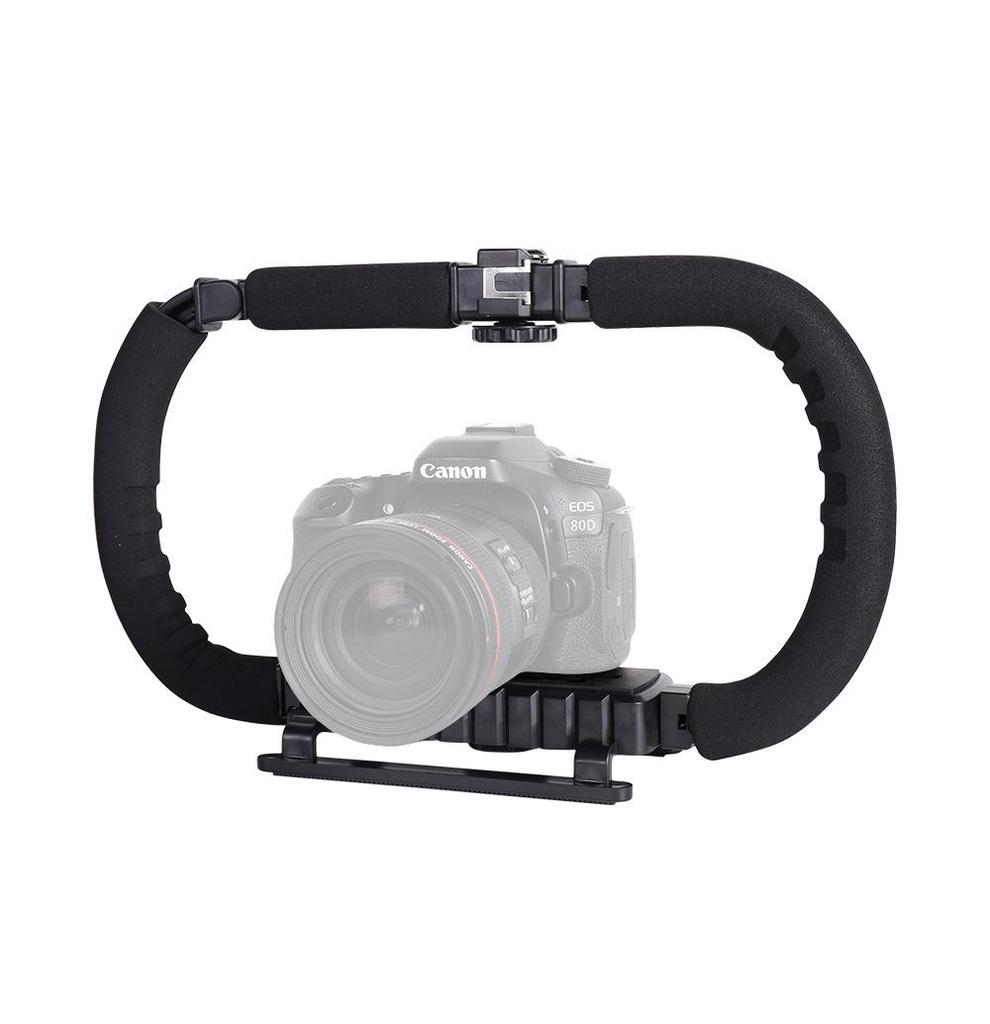 U-shaped DSLR Handheld Stabilizer with DV and C-shaped Bracket for Mobile and Flashlight
