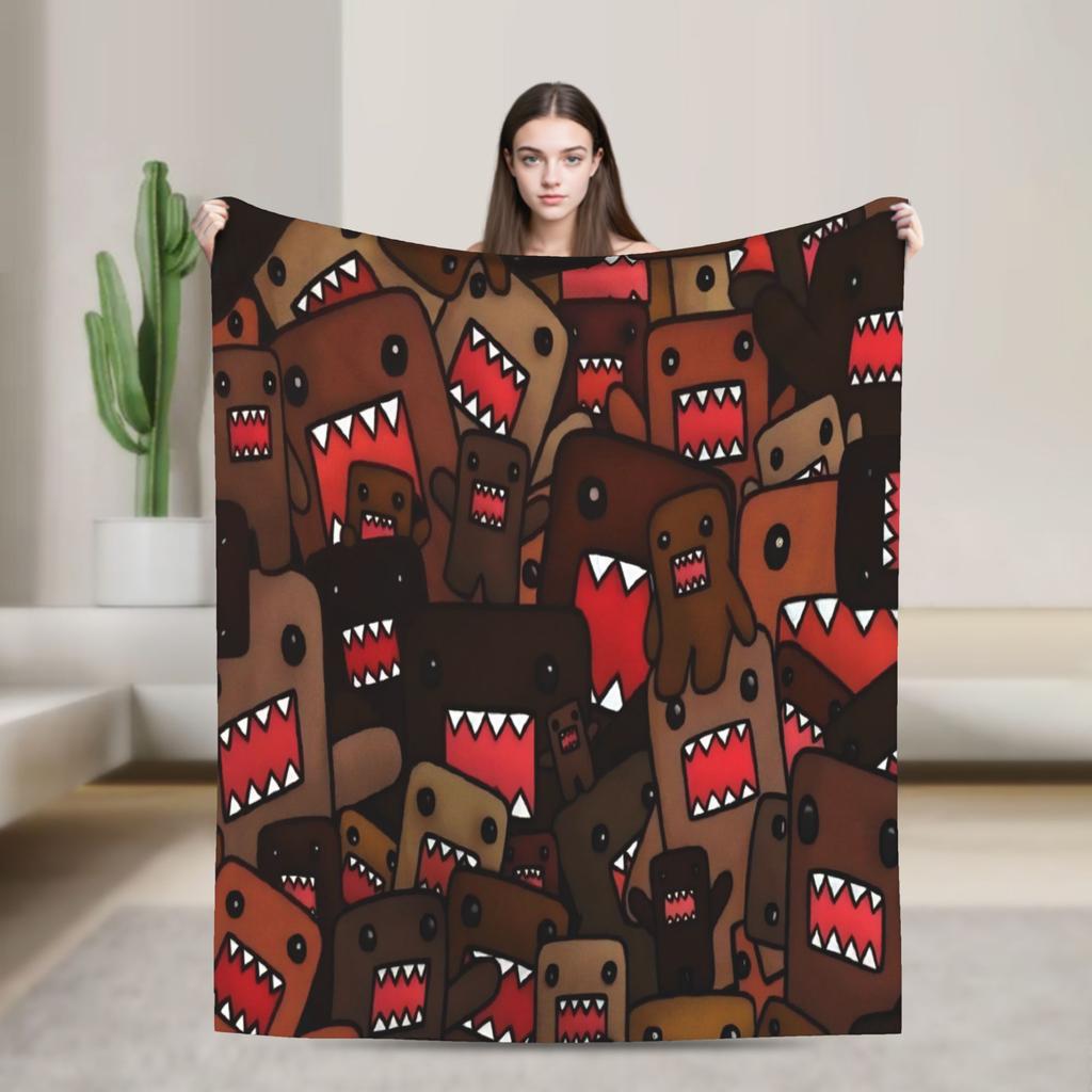 Domo Kun Blankets Lightweight Thin Flannel Cute Gifts Throw Blanket Rug Piece