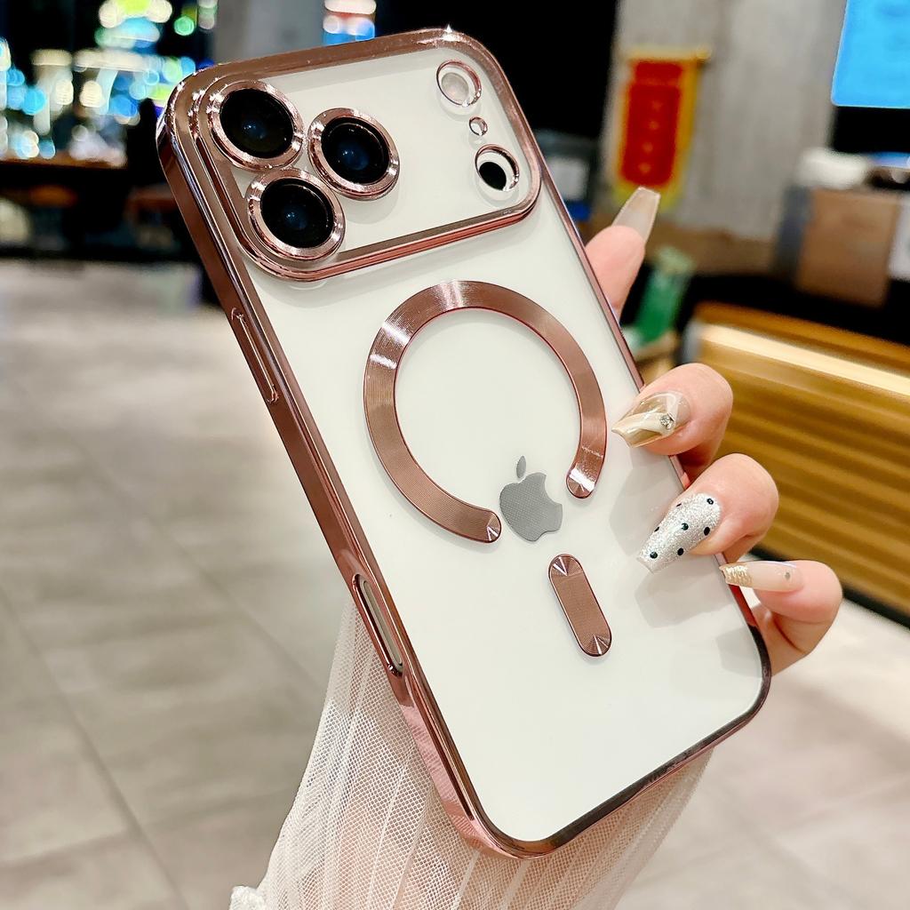 Official Colors Soft Electroplating Magnetic Case For iPhone 17 Air 16 15 14 13 12 Pro Max Plus 11 for Magsafe  HD Cover