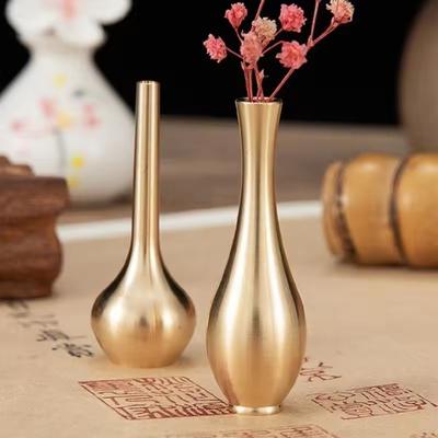 Reines Kupfer Mini Vintage Vase Ornament Heimdekoration Retro Messing Blumenflasche Figuren Moderne Leichte Luxus Dekorationshandwerk