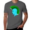 Silhouette With Green Mohawk Unusual Hairstyle Tshirt Work Outdoor Tshirt For Unisex