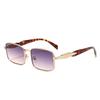 Uv400 Sunglasses Foreign Trade Tiktok Retro Box Fashion Men'S Metal Sunglasses