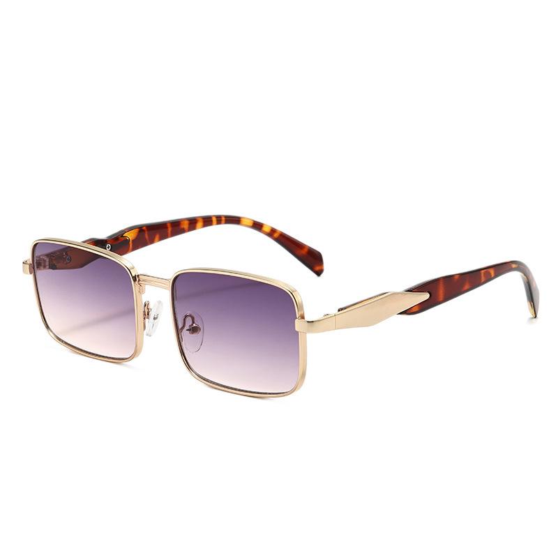 Uv400 Sunglasses Foreign Trade Tiktok Retro Box Fashion Men'S Metal Sunglasses