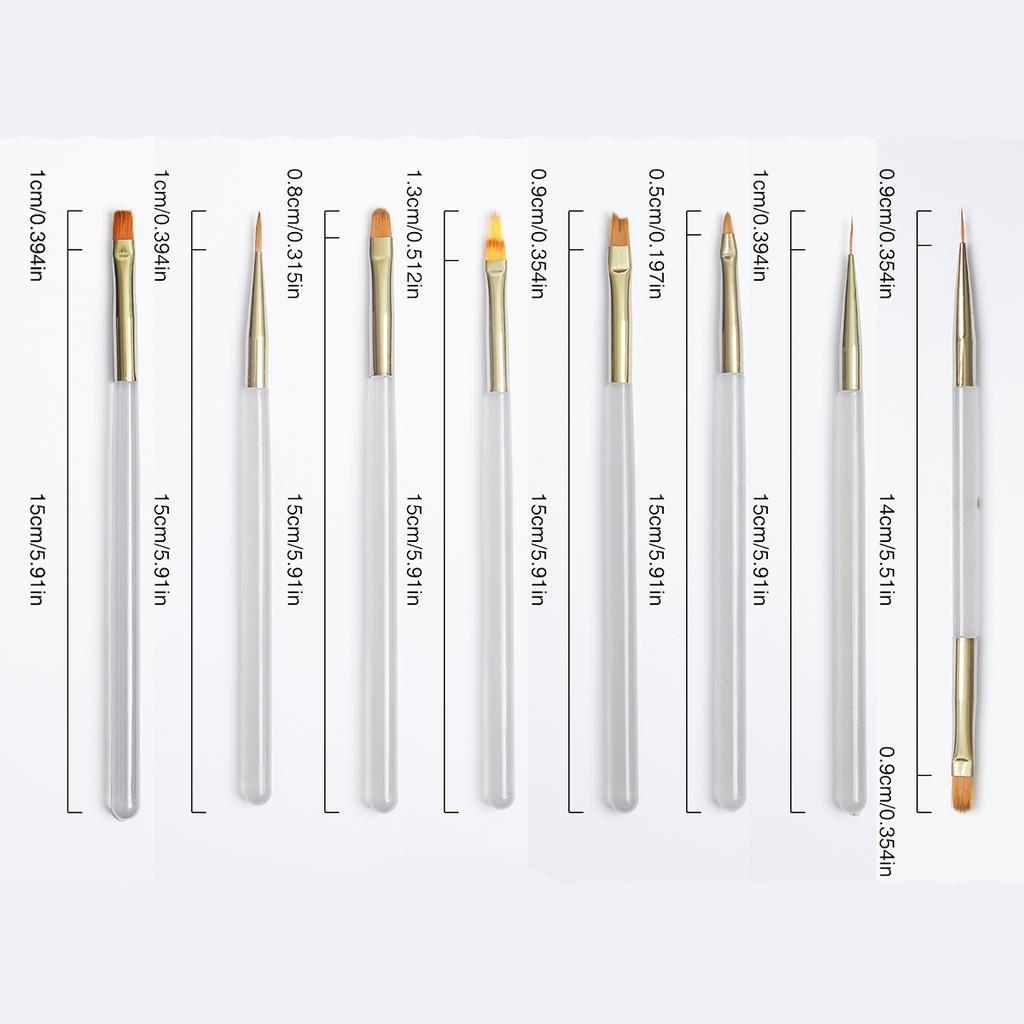 Nail art brush set, including drawdown brush, gradient shading brush, flower painting brush, round head light therapy tool brush