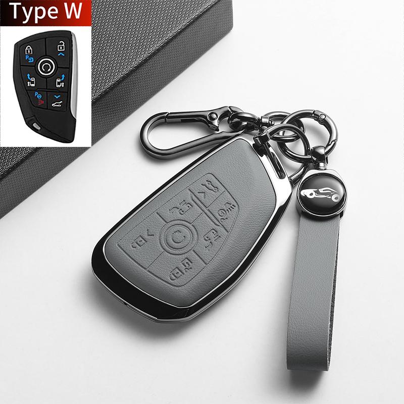 Leather Metal Car Key Case For GL8 PHEV Century Automobile Smart Remote Key Protector Shell Holder Decorative Accessories