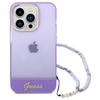 Etui do iPhone 14 Pro Max Guess Translucent Pearl Strap Fioletowe