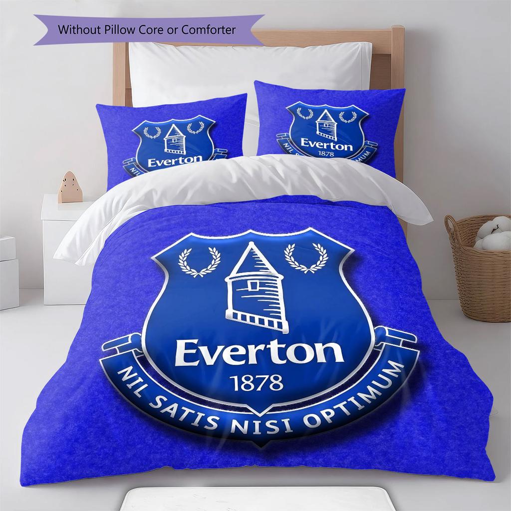 Everton F.C Pattern Bedding,Quilt Set Quilt Cover Pillowcase Home Birthday Gift(1 * duvet cover + 2 * pillowcase, without core)