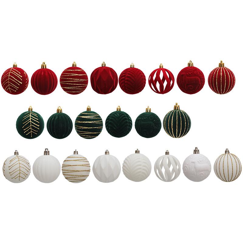 6/12pcs 6cm Wine Red Christmas Ball Ornaments Christmas Tree Party Decoration New Year Christmas Spheres Pendant Velvet Balls