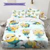 Minions Pattern Bedding Quilt Set  Home Decoration  Gift (1 * Duvet Cover + 2 * Pillowcase  Without Core)