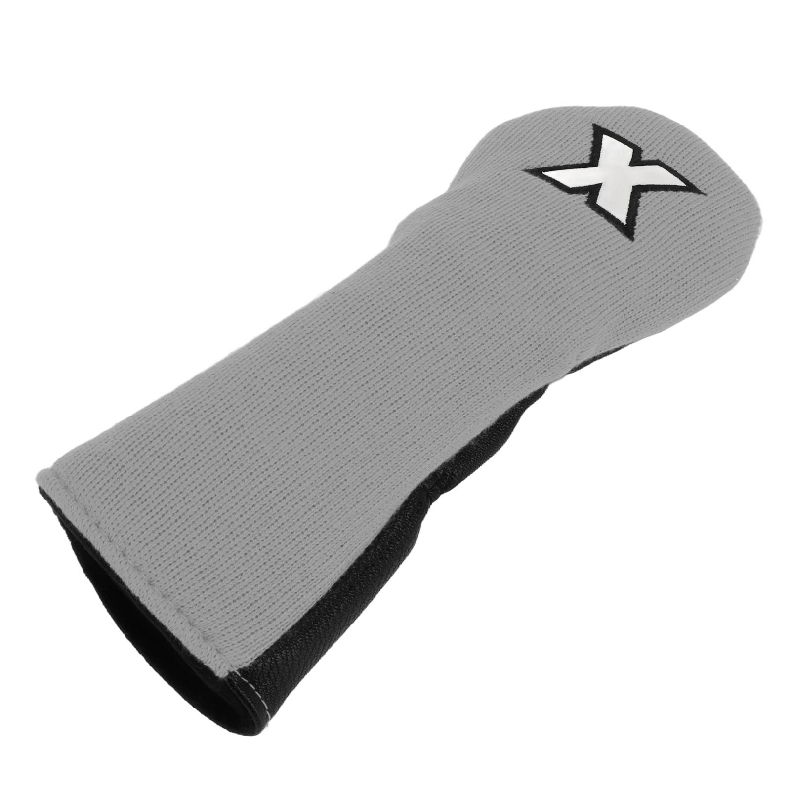

Mixed Fabric Head Cover Golf Club Protector Knitted Polyester Waterproof PU with X Pattern for