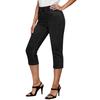 Women’s Stretch Denim Capri Pants Elastic Waistband Pull On Style with Functional Pockets for Everyday Wear