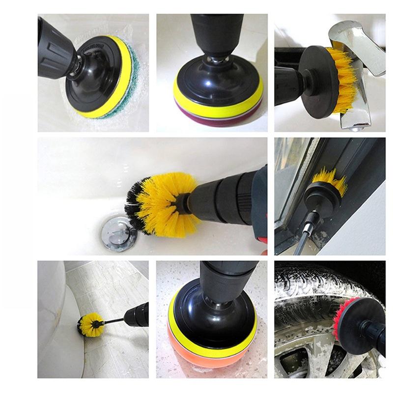 3/4Pcs Power Scrubber Brush With Drill Scrub Brush For Cleaning Showers Tubs Bathroom Tile Grout Carpet Drill Brush Attachment