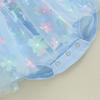 Baby Girl Summer Outfits Short Puff Sleeve 3D Flower Romper Tulle Dress with Headband Set 2Pcs Clothes