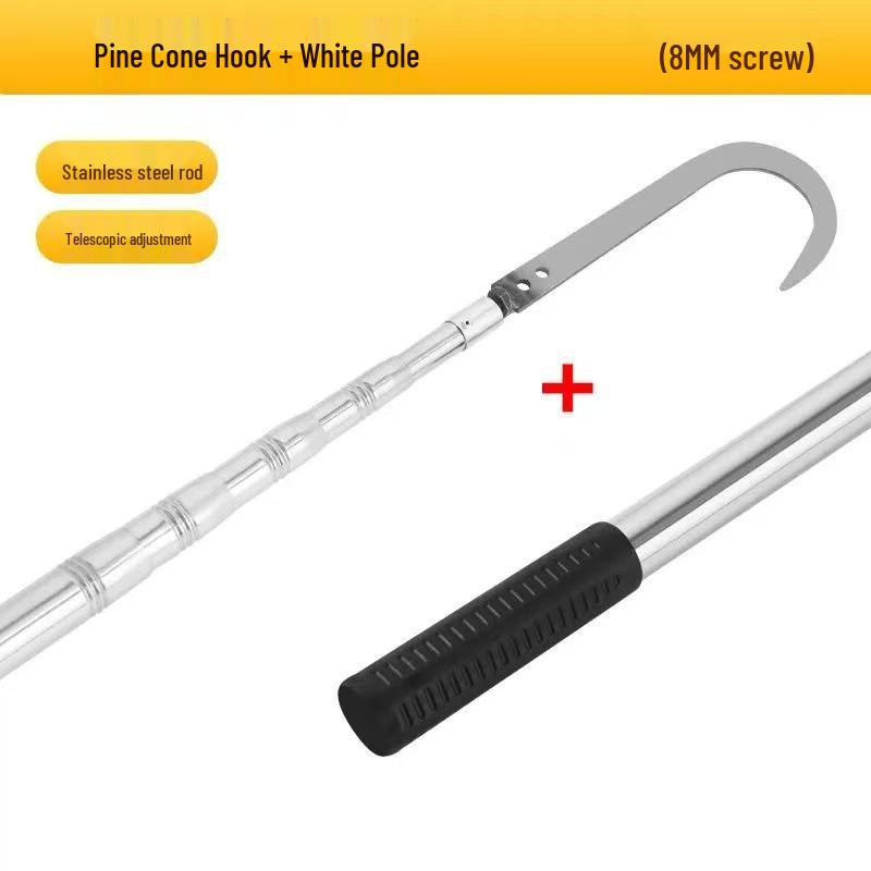 Outdoor Fishing and Fruit Picking Telescopic Pole with Net, Hook, and Sickle, Adjustable from 1.5 To 7 Meters.