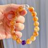 Autumn And Winter New 10Mm Natural Amethyst White Crystal Caramel Honey Citrine Bracelet Bracelet