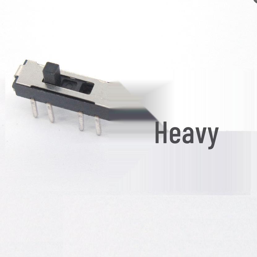 High-Temp Mini Toggle Slide Switch MSS-23D18, 3-Position, 8-Pin, Vertical Plugin, Black Glue
