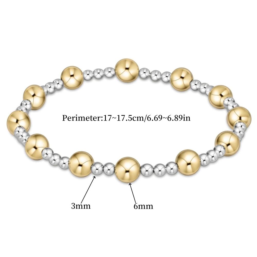 Vlen Women's Adjustable Stackable Beaded Bracelet Gold & Silver Mixed Boho Minimalist Jewelry Gift
