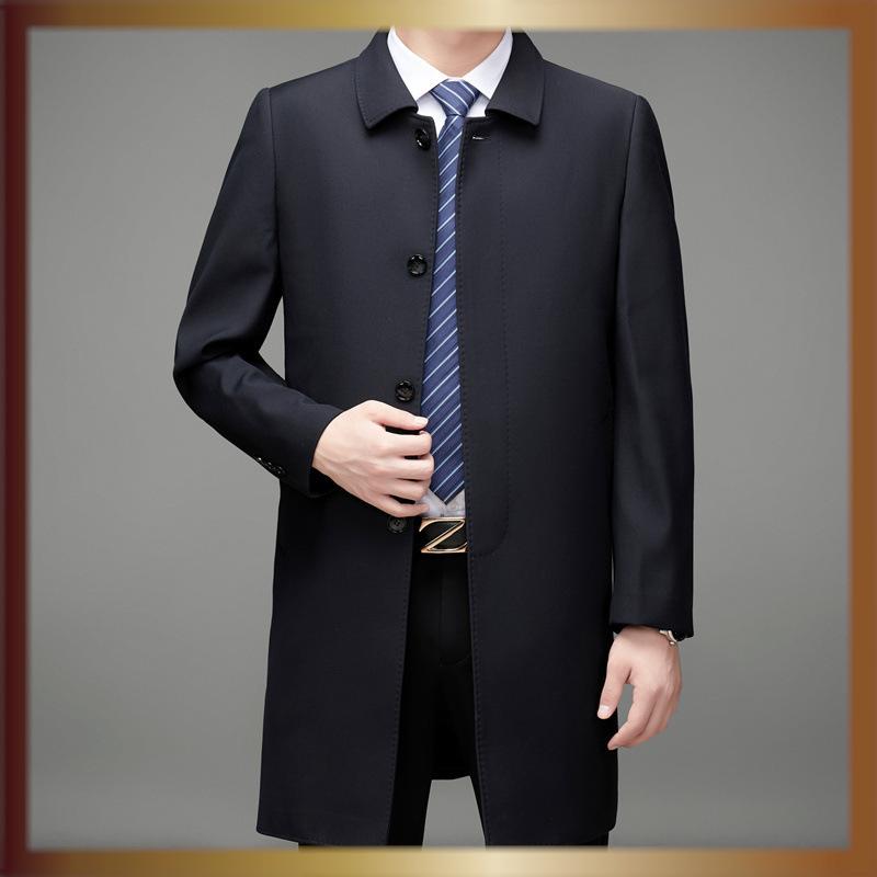 

Новая мужская куртка средней длины с капюшоном для среднего возраста, осенне-зимняя однотонная повседневная модная мужская ветровка