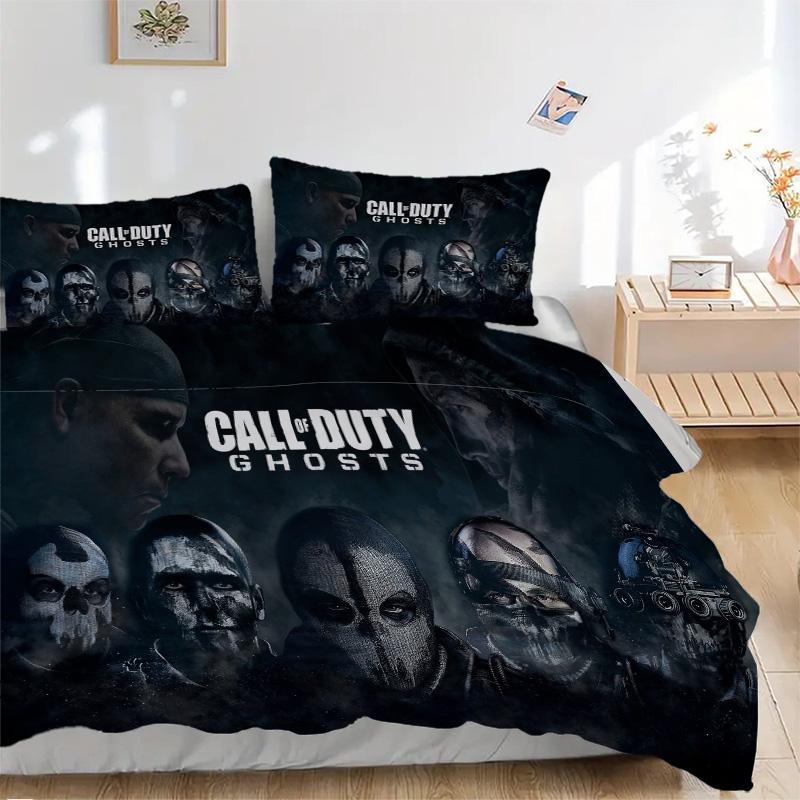 Ghosts Call Duty Modern Warfare Print 3Pcs Bedding Setduvet Cover With 2 Bedropillowcase Home Birthday Gift