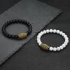 Simple Style Stone Bracelet Men Viking 8mm Lava Obsidian Beads Yoga Meditation Healing Braslet Pulseria Hombre Retro Accessories