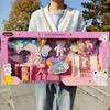 Elegant Princess Playroom Vanity & Cradle Set with Hat Ornaments for Girls