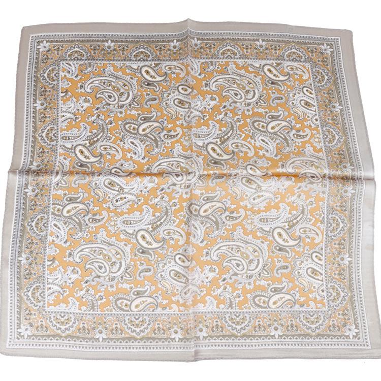 2025 new business men s mulberry silk small square scarf silk scarf women s cashew flower suit scarf pocket scarf 53*53cm