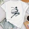Watercolor Ballerina Print Shirt Bag Baller Dancer Outfit T-shirt Women Summer Clothes Tops Girls Short Sleeve Tee Female Shirts