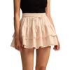 Women Pleated Skirt Casual Ruffles Flared Mini Skirts Skirt