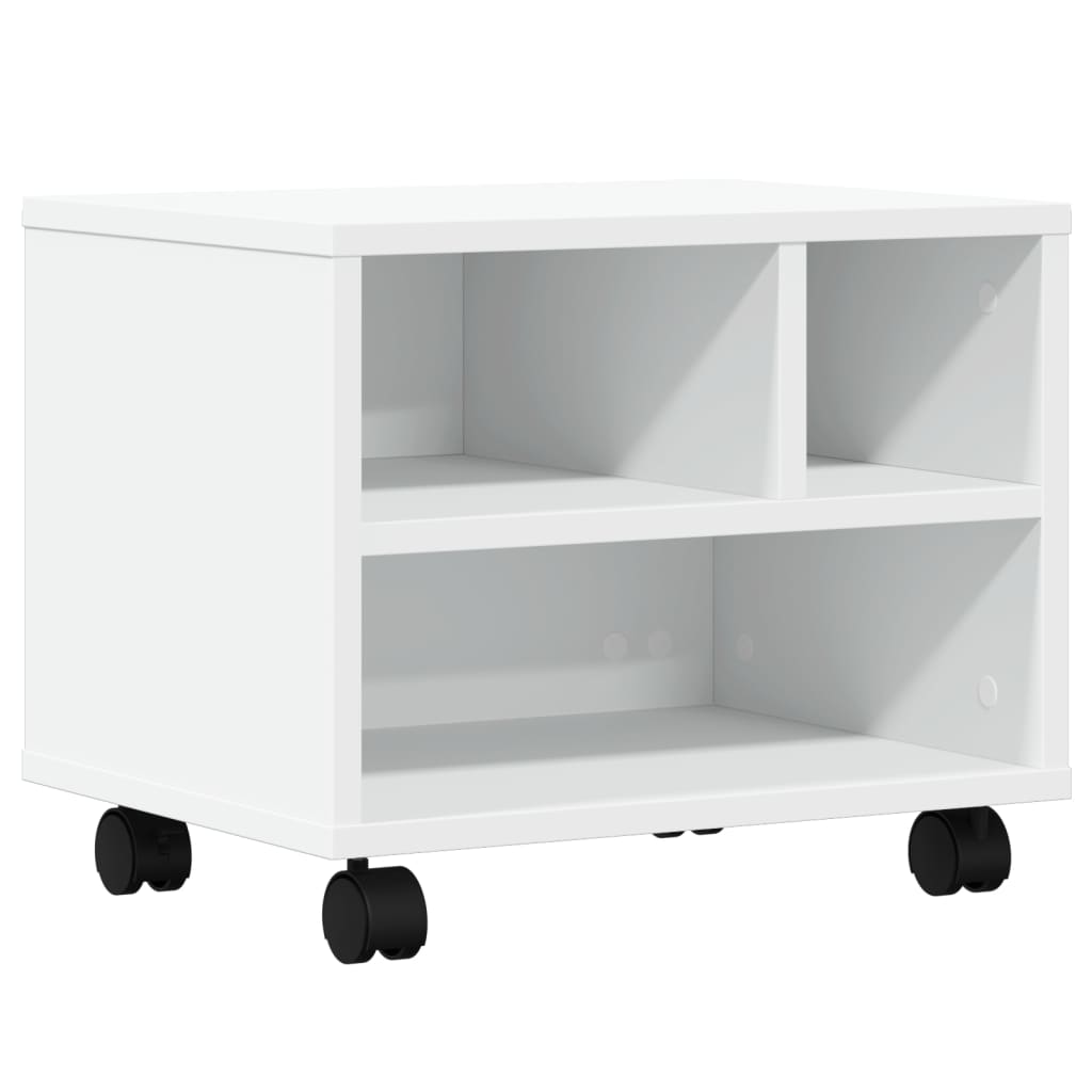 Printer Stand with Casters White 41 X 32 X 34.5 Cm