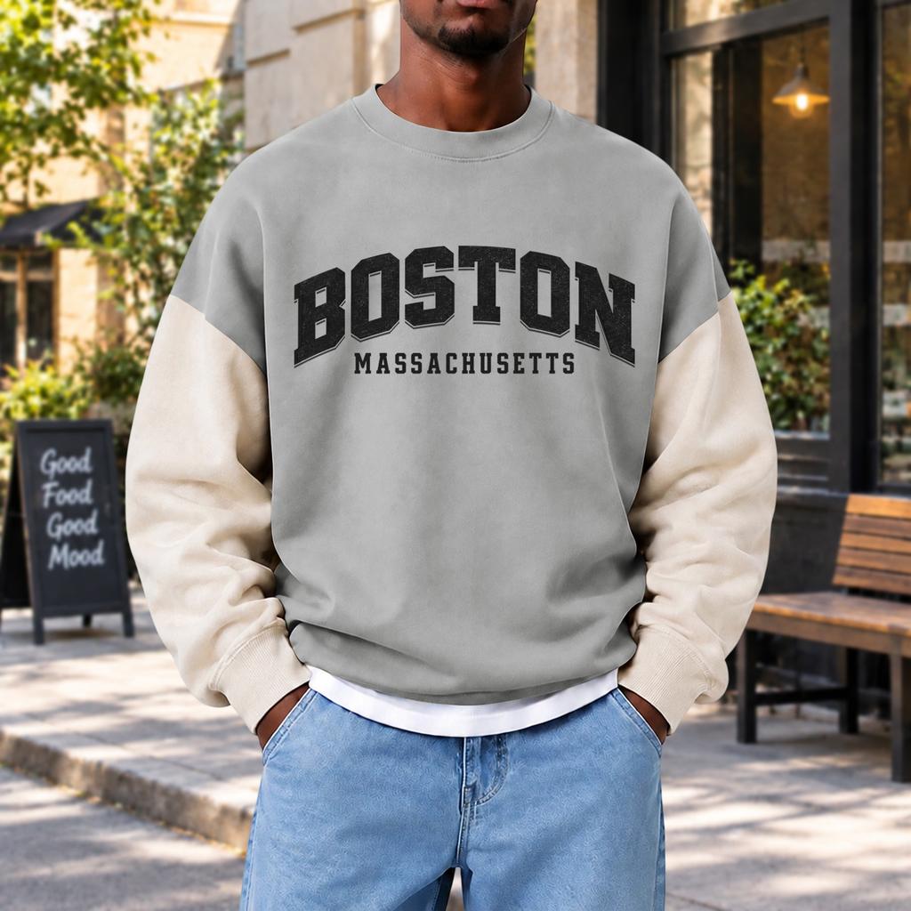 Men's Fashion Crewneck Sweatshirt Casual Pullover Top for Everyday Wear