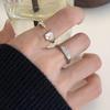Ventfille Copper Color Rose Ring For Women Girl Geometry Zircon Flower Opening Jewelry Birthday Gift Dropshipping