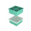 Large Ice Cube Mold with Lid Stackable Soft Silicone Square Tray for Cocktails  Camping Use