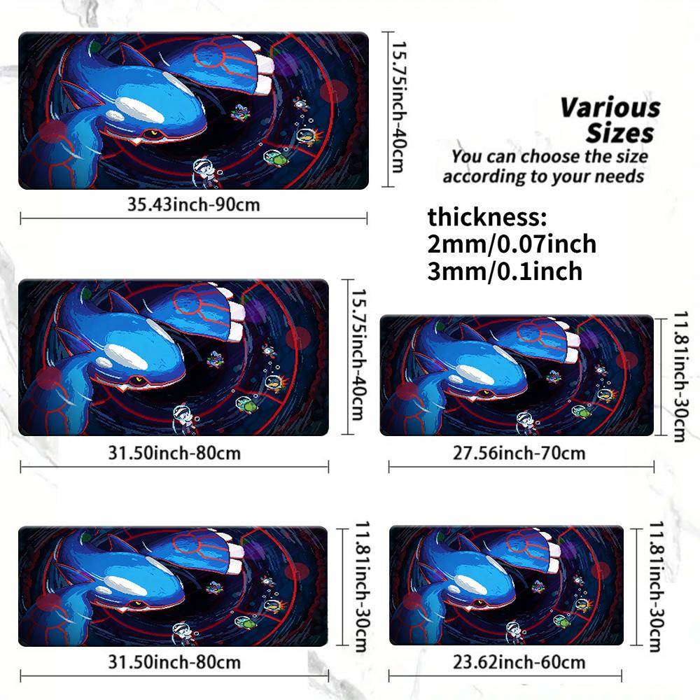 Cute Pikachu on Pink Cloud Star Heart Print Gaming Desk Mat NonSlip Washable Mouse Pad 30x80x0.2cm