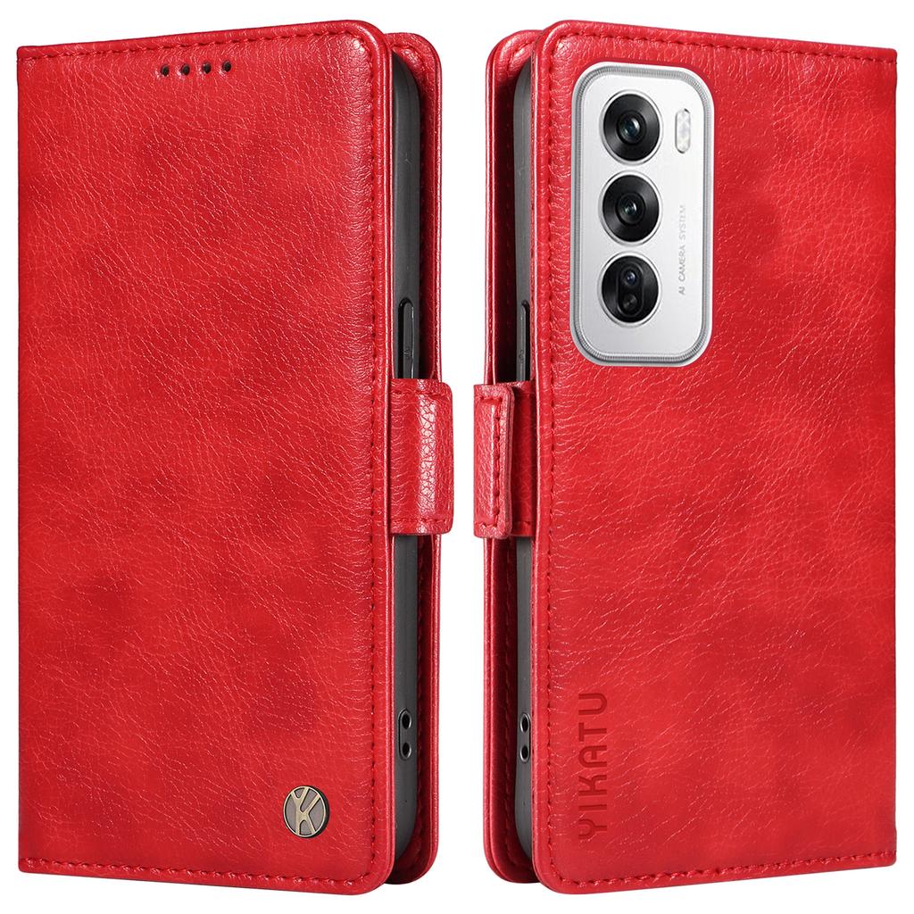 YIKATU YK-007 For Oppo Reno12 5G (Global) Phone Case Anti-Drop PU Leather Stand Wallet Cover