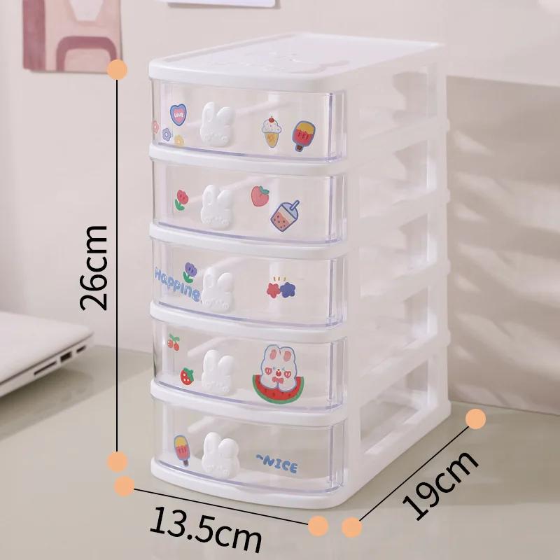 2/3/4/5 Layer Desktop Storage Organizer Home Storage Cosmetic Transparent Storage Box Student Desktop Stationery Organize Drawer