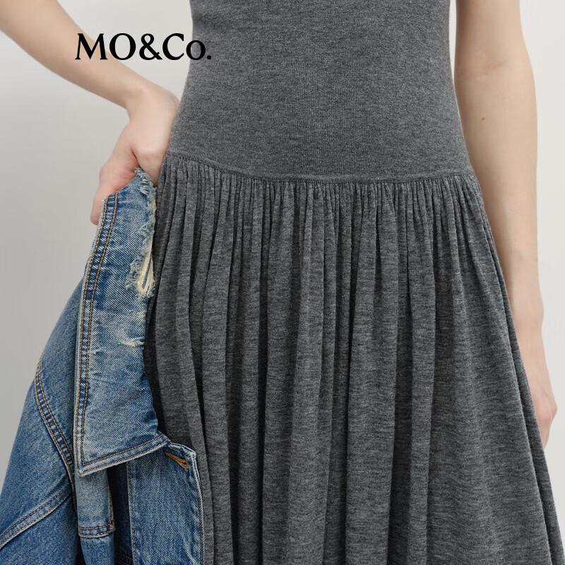 MO&Co. Women's Merino Wool Low-Waist Knit Long Dress