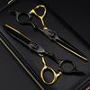 6.0 Inch Cm-12 Black Gold H Er Double-Sided Sword Back, Hair Scissors, Hair Scissors, Flat Scissors, Bangs Scissors, Teeth
