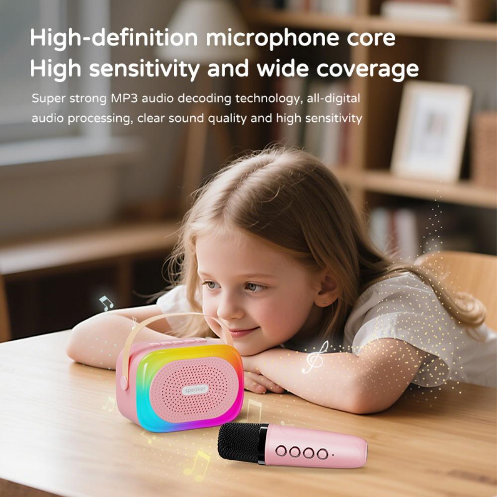 Haut-parleur Bluetooth Portable Sans Fil avec Microphone – Système Karaoké Tout-en-Un pour la Maison, l'Extérieur et le Chant (Prend en charge les basses et la carte mémoire)