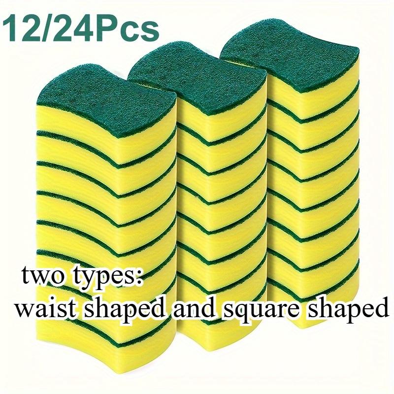 

12/24pcs Kitchen Cleaning Sponges - Dish Cloths, Scouring Pads, Anti-Scratch Dish Scrubbers