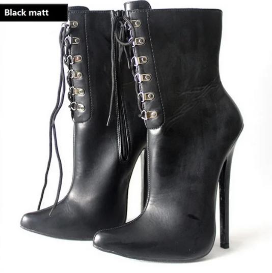 

FHC Women s Stage Show Dance ShoesFetish Short Boots, Man Cross Dressing Cosplay Botas,Pointed toe,Side Zip,18cm ,Custom Colorsl 36