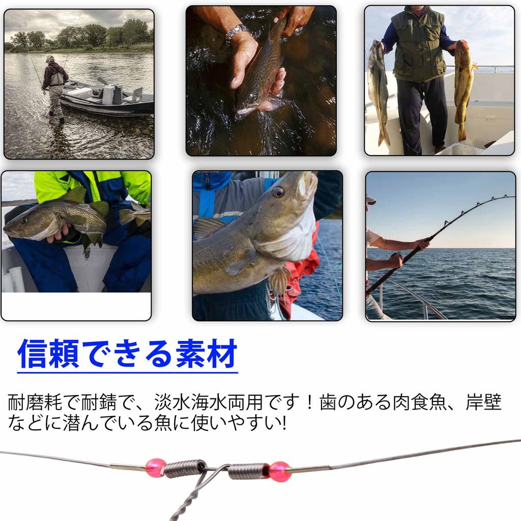 EASY CATCH Wire Leaders for Hairtail and Stone for Boat and Offshore Set with Two Silver Snapper, Fishing, 12-Piece Leaders,