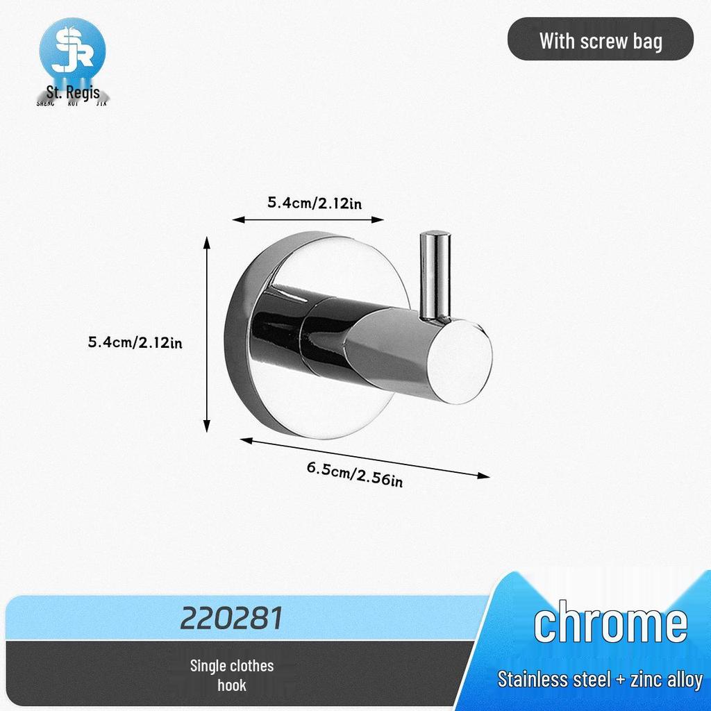 Stainless Steel Bathroom Towel Rack & Hanger Set