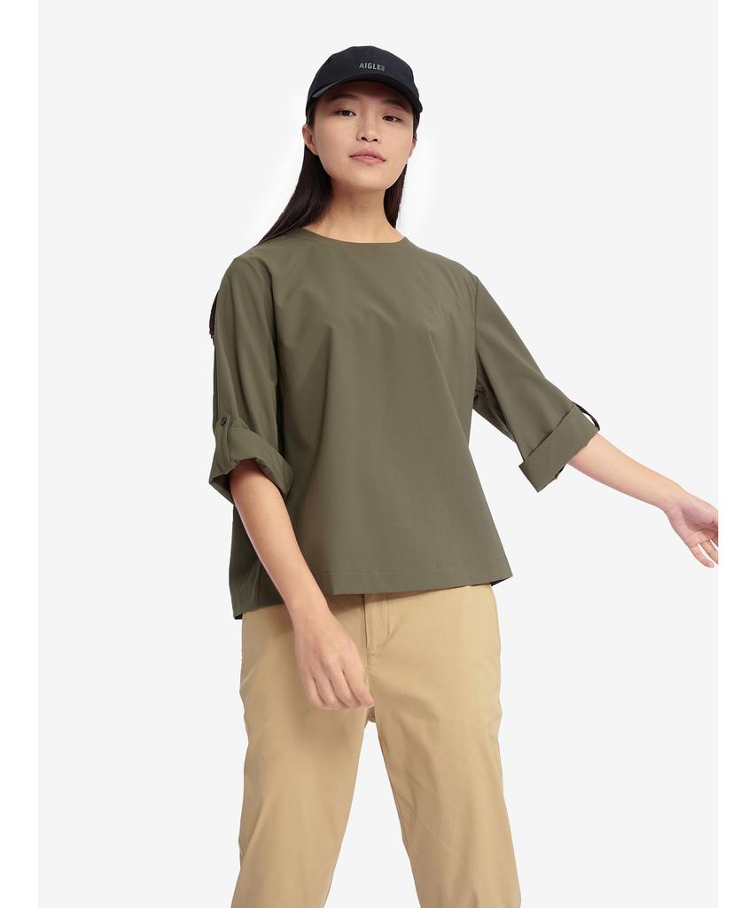 Aigle Women'S Functional Short Roll-Up Shirt Aas25Wshi006Avo