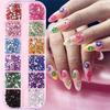 3D Flower Nail Art Decor Charms Set Glitter Rhinestones Mixed Colors Assorted Sizes for DIY Nail Art Party Makeup Use