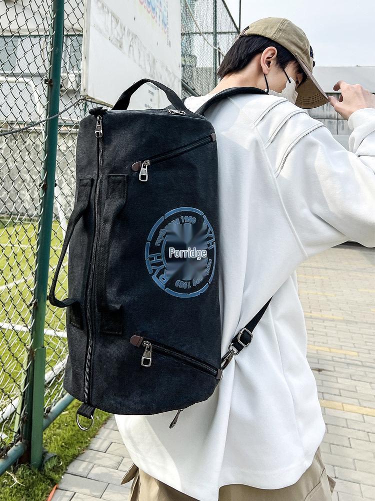 Canvas Bucket Bag: Unisex Shoulder Handbag, Business Travel & Sports Crossbody Backpack