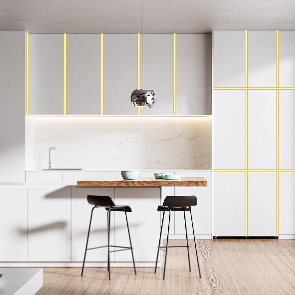 DUNWEI Flexible Trim Soft PVC Strip Waterproof Border Sticker for Wall Tile Mirror and Corners Self-Adhesive Border, Decorative, Edges, Walls, Frames,